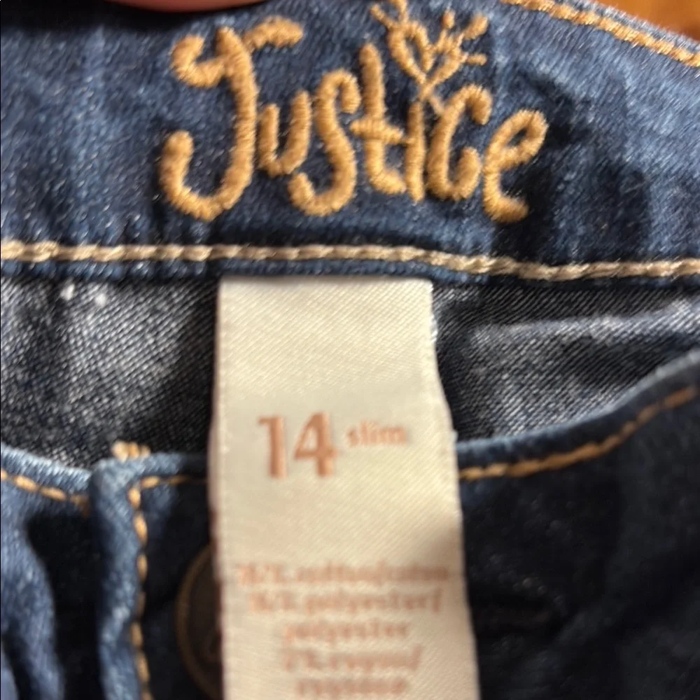 Justice Blue Slim Fit Distressed Jeans